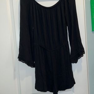 Black long sleeve romper
